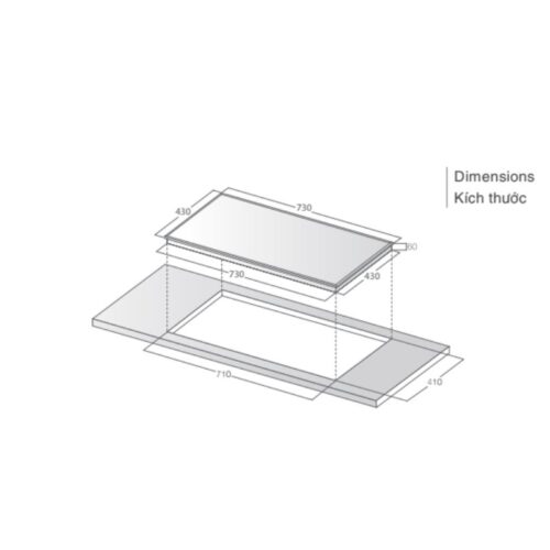 Kích thước Bếp từ đôi Lorca LCI-809D