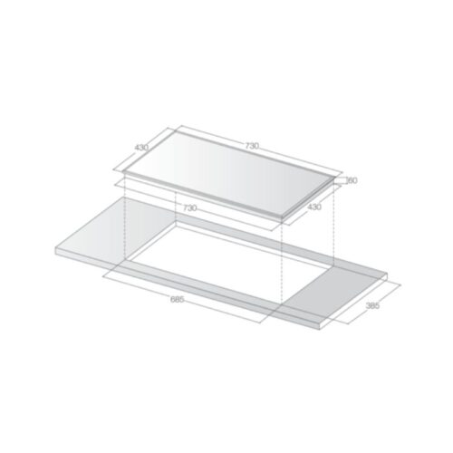 Kích thước Bếp từ đôi Lorca LCI 886G