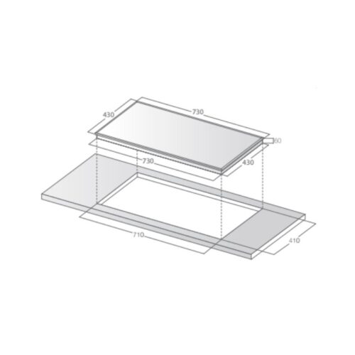 Kích thước Bếp từ đôi Lorca LCI-999 PLUS