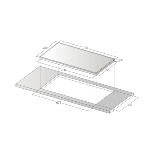 Kích thước Bếp từ đôi Lorca TA-1009 PLUS