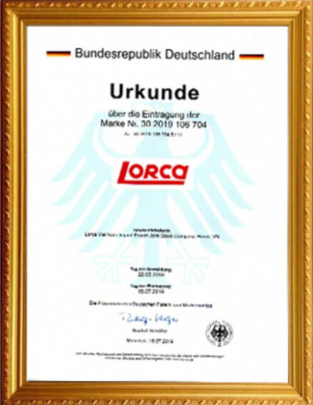 Danh hiệu và giải thưởng 1 Thương Hiệu Được Bảo Hộ Tại Cộng Hòa Liên Bang Đức