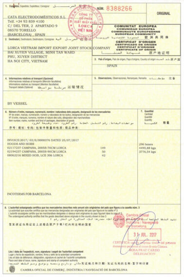 Danh hiệu và giải thưởng 17 Chứng nhận sản phẩm Lorca 10