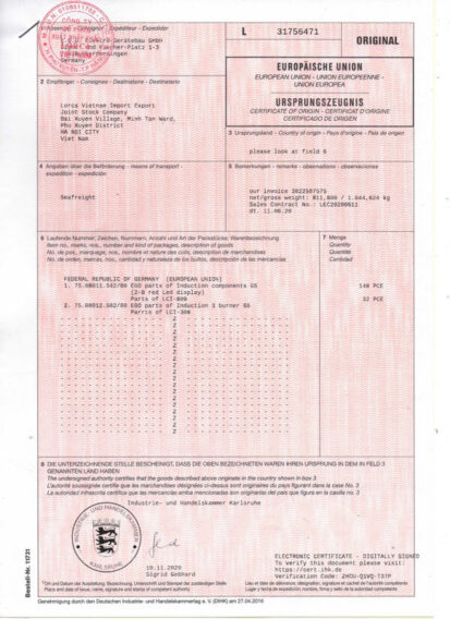 Danh hiệu và giải thưởng 9 Chứng nhận sản phẩm Lorca 2