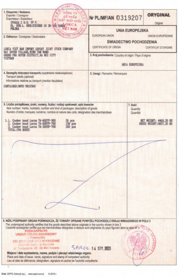 Danh hiệu và giải thưởng 10 Chứng nhận sản phẩm Lorca 3