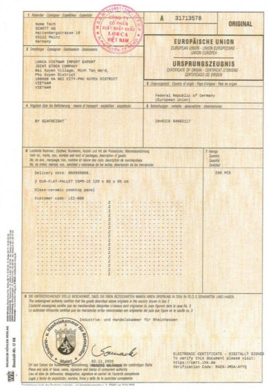 Danh hiệu và giải thưởng 12 Chứng nhận sản phẩm Lorca 5