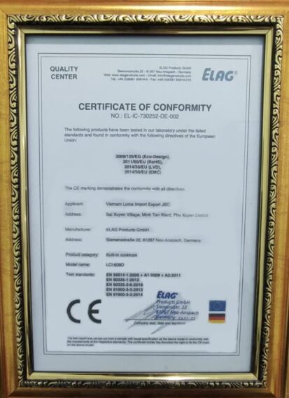 Danh hiệu và giải thưởng 3 Chứng nhận phù hợp các tiêu chuẩn Châu Âu