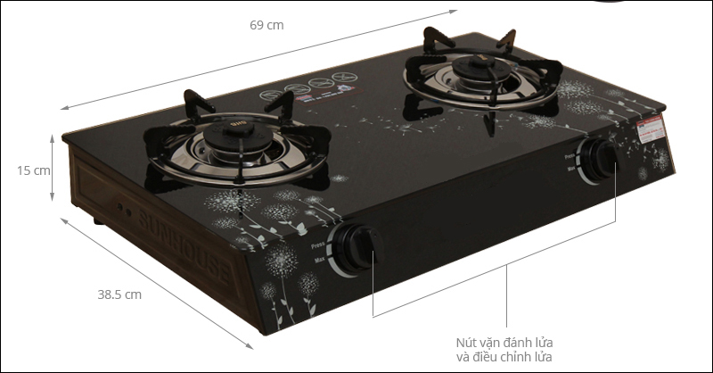 Tổng hợp kích thước bếp gas Lorca phổ biến 2 kích thước bếp gas âm Lorca