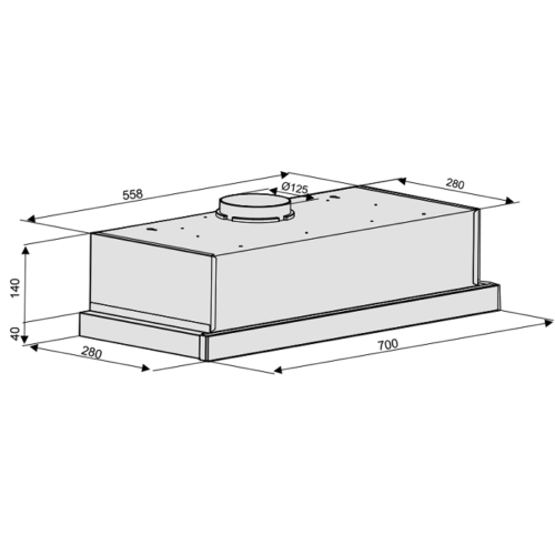 Máy hút mùi âm tủ Lorca TA-3005A -70