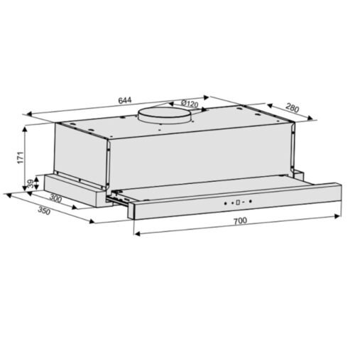 Kích thước máy hút mùi Lorca TA 3005C-70